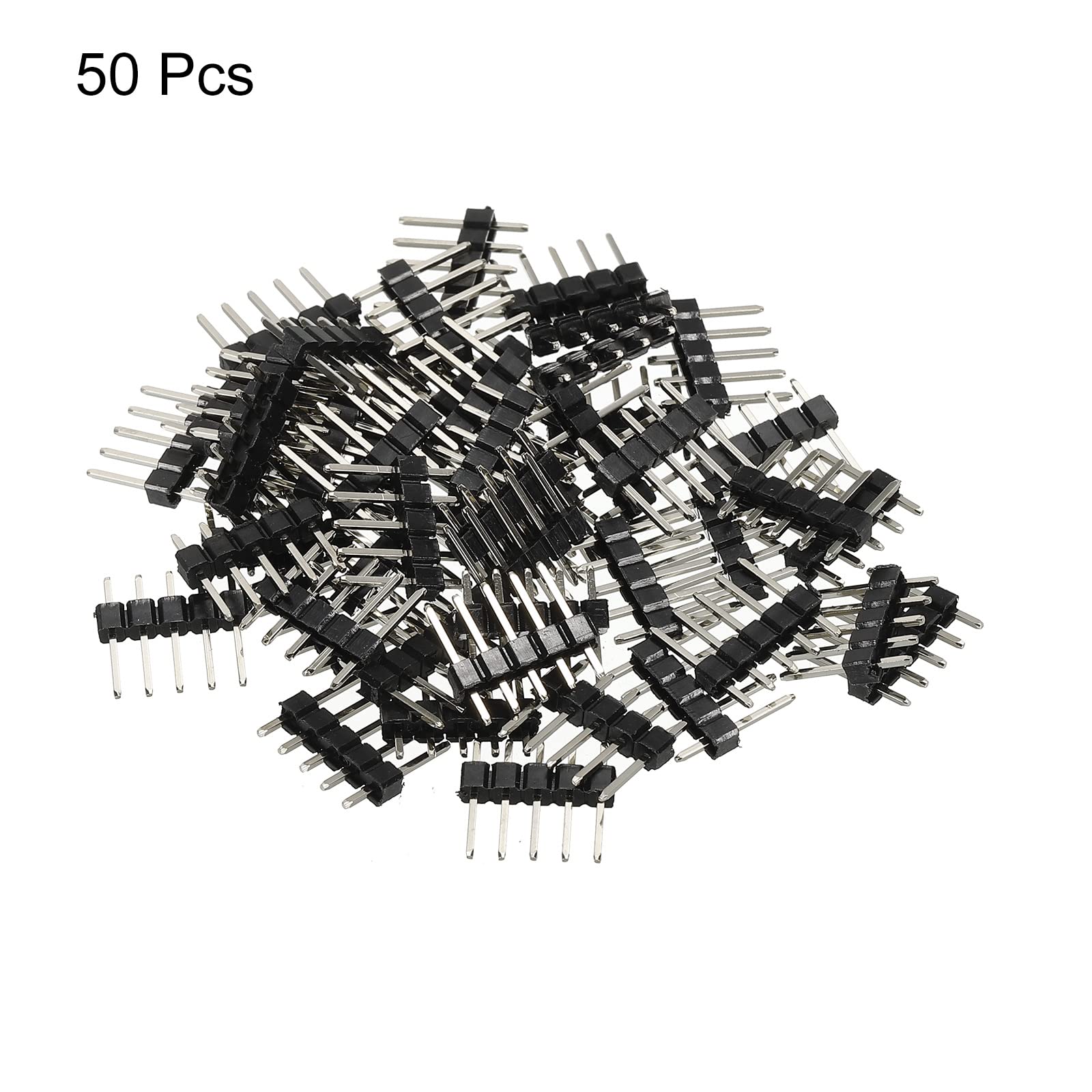 PATIKIL Stiftleiste 5 Pin 2.54mm Gold - 50er Pack Für PCB Und Elektronikprojekte