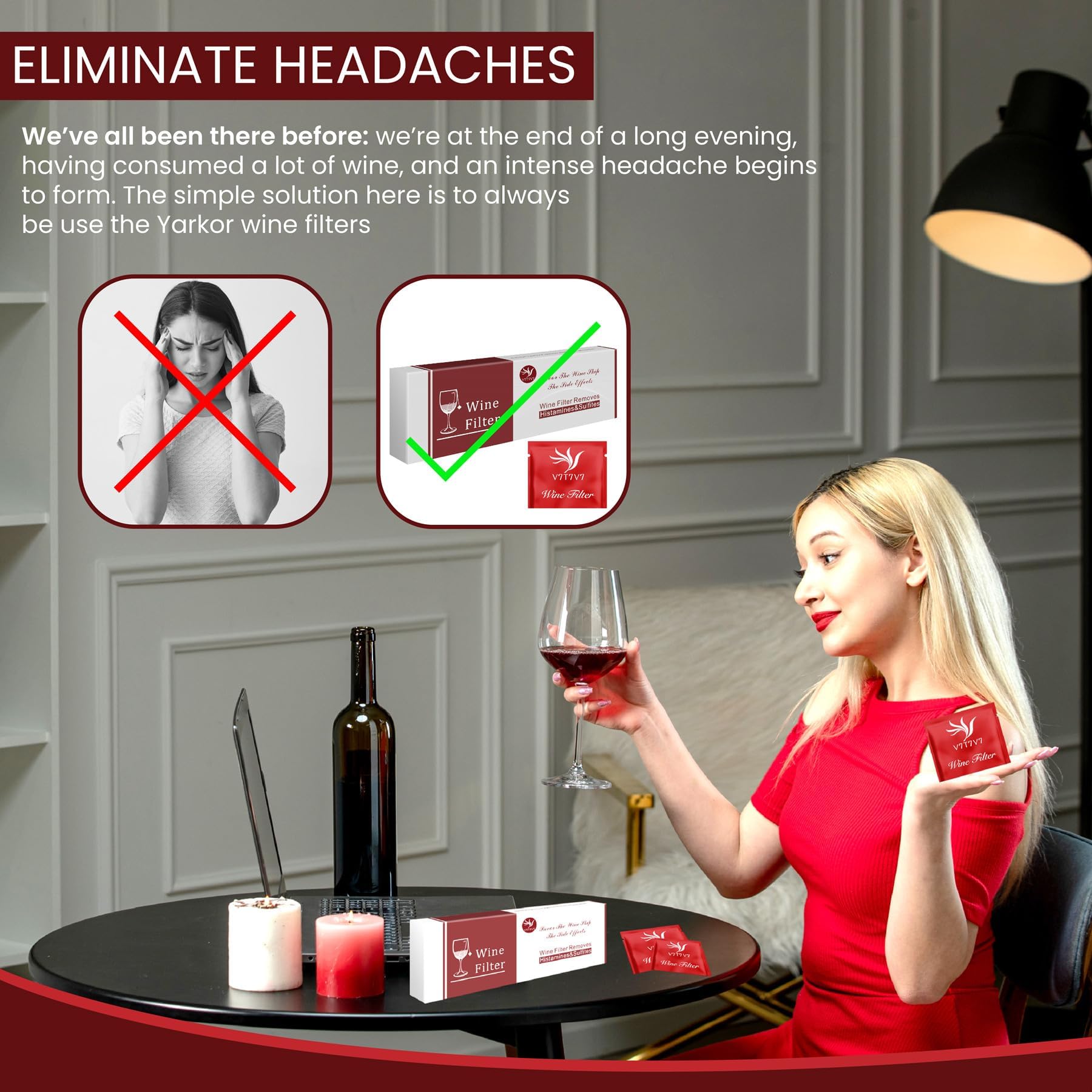 Filtro de sulfito de vino, elimina sulfitos e histaminas, el purificador de vino de varita puede aliviar eficazmente los síntomas relacionados con la histamina, como dolores de cabeza y
