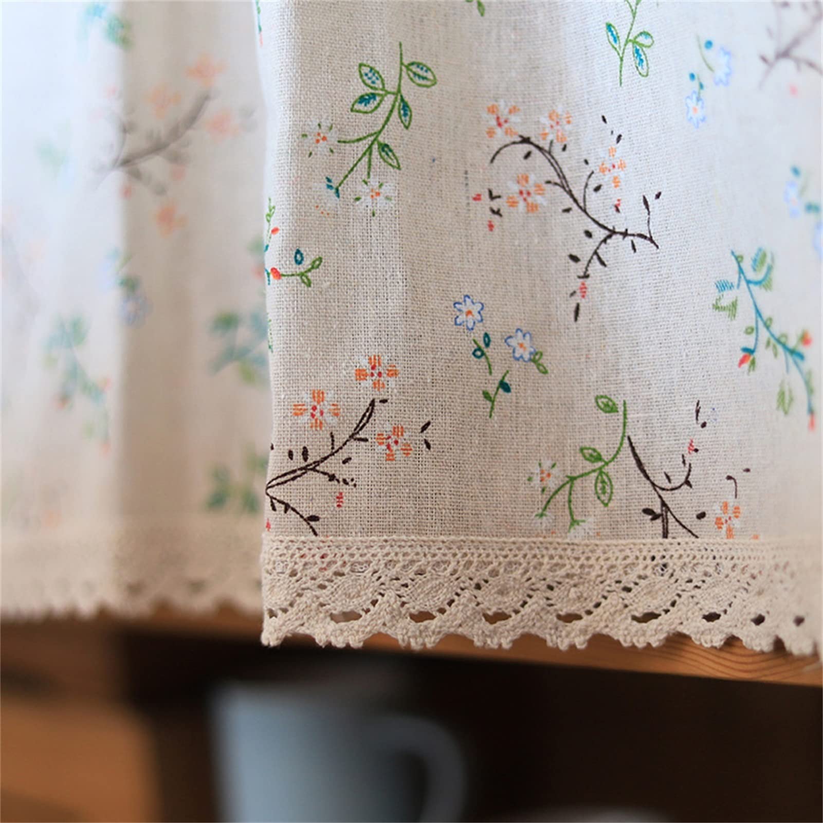 Cortina Corta Con Estampado De Búhos - Tejido De Lino Y Algodón - Estilo Rústico - Opaca - Ideal Para Cocina, Dormitorio Infantil O Café