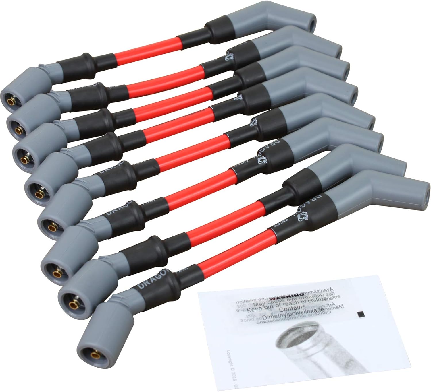 AIP Electronics Dragon FIRE Performance 10mm High Energy Spark Plug Wires Set for 1997-2017 Cadillac Chevrolet Pontiac Cars with 5.3L 5.7L 6.0L 6.2L 7.0L V8 LSx LS1 LS2 LS3 LS6 LS7 OEM Fit PWJ258