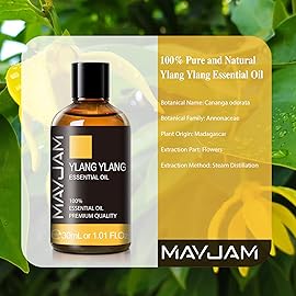 MAYJAM Ylang Ylang Essential Oil with Glass Dropper, MAYJAM 1.01fl.oz Ylang Ylang Oil Essential Oils for Diffusers, Humidifier, Yoga, Soap Candle Making