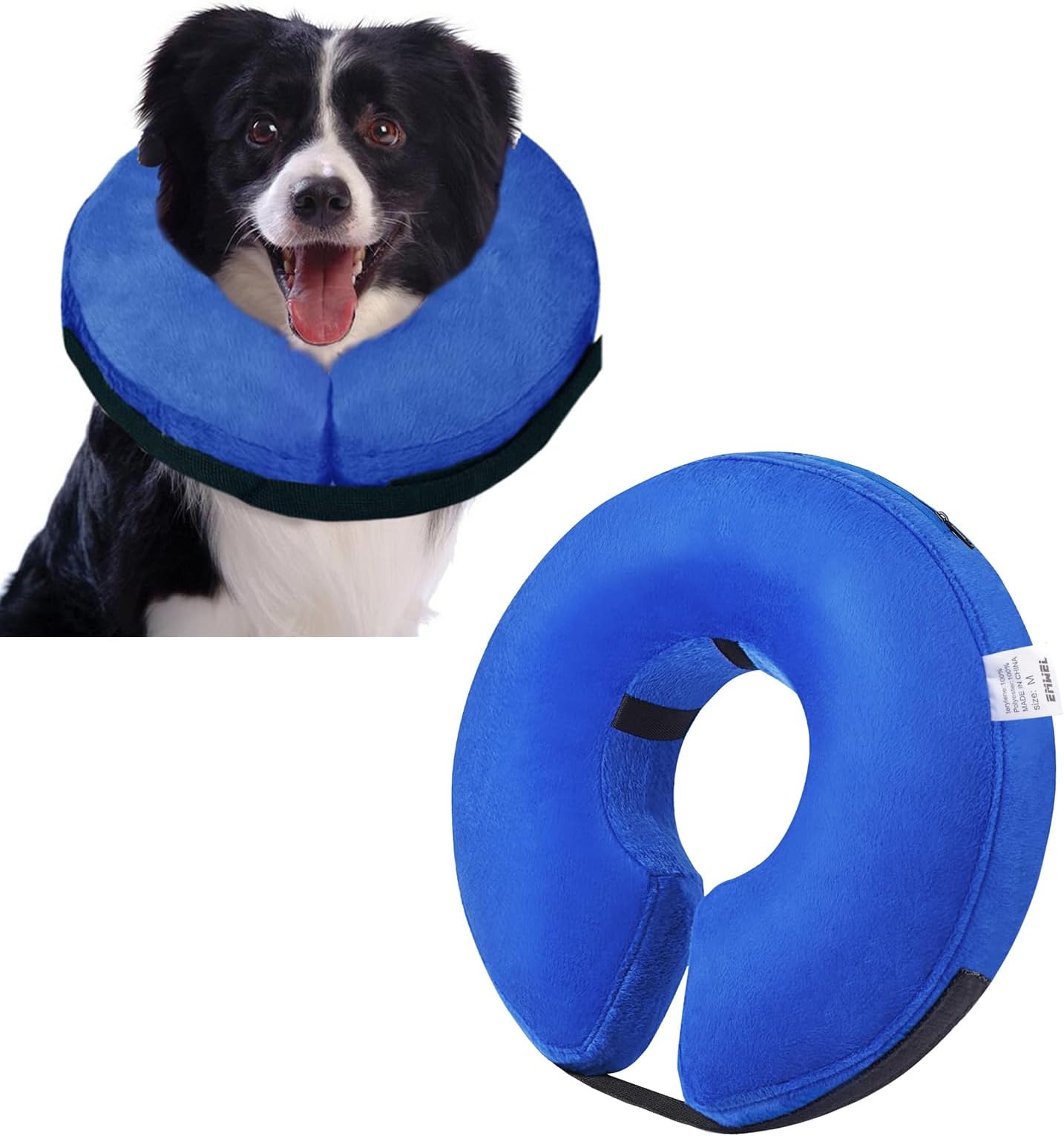 Pet Inflatable Collar for Dogs and Cats, Comfy Dog Protective Cone for Recovery, Inflatable Basic Dog Collars, Medium