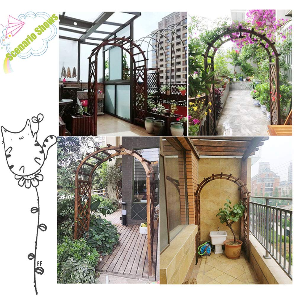 Drewniany łuk ogrodowy z bramą, solidna pergola, łatwy montaż, krata do roślin pnących, dekoracja trawnika na zewnątrz, 1,4 m