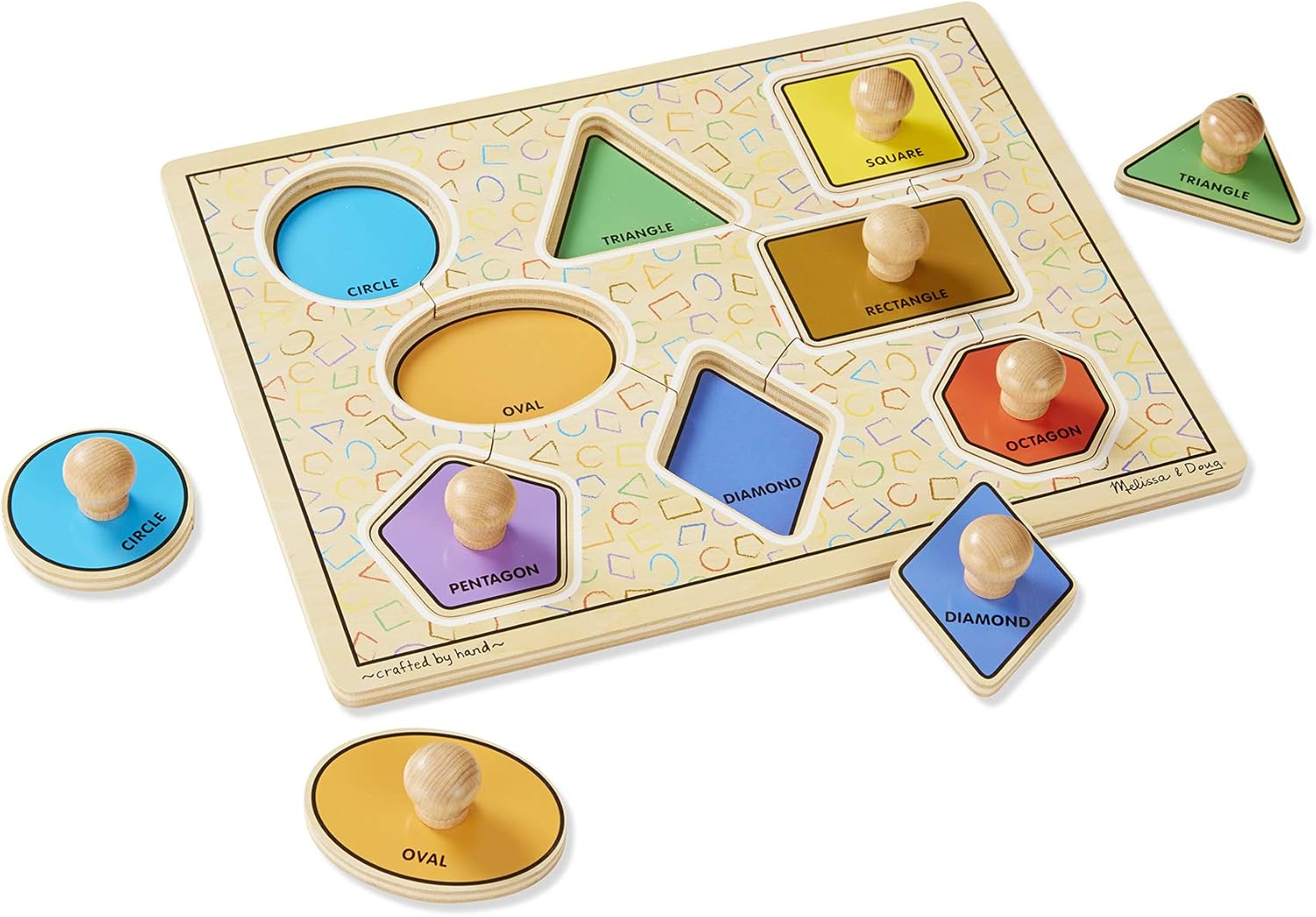 Melissa & Doug Jumbo Knob Wooden Puzzles - Shapes and Farm Animals : Melissa & Doug: Toys & Games