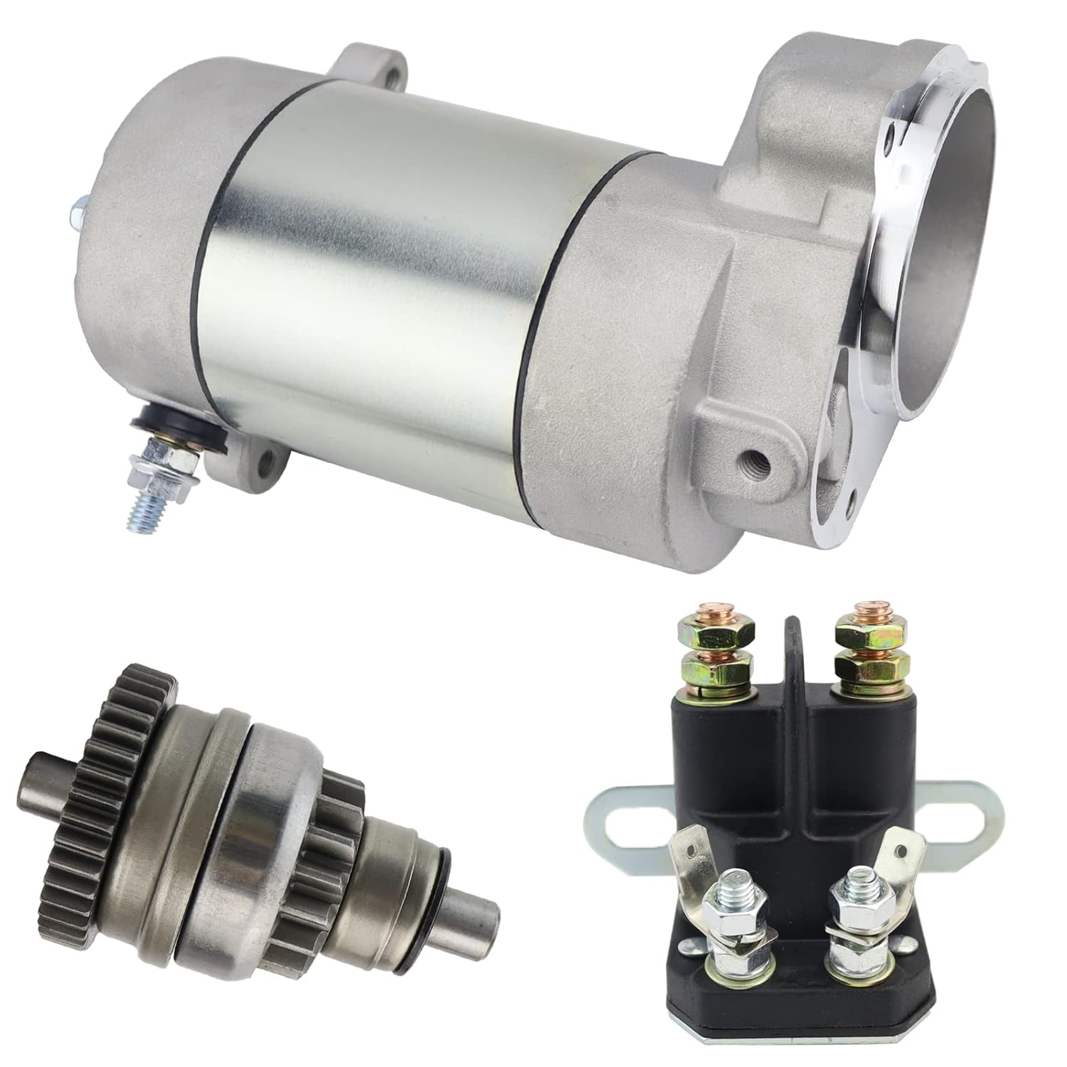 Starter Motor with Drive & Relay for Polaris Trail Blazer 250 2005-2006 3083646 3083760 3084403 3085393 SM-8 SM13298