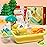 CUTE STONE Play Sink with Running Water, Kitchen Sink Toys with Play Food and Kitchen Utensils, Pool Floating Toys for Fishing Game, Children Role Play Electric Dishwasher Toy Gift for Boys Girls
