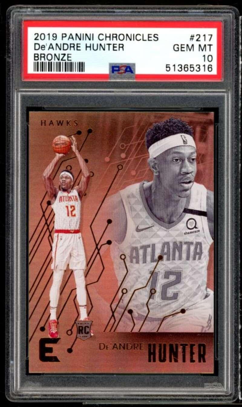 De'Andre Hunter Rookie Card 2019-20 Panini Chronicles Bronze #217 PSA 10 - Basketball Slabbed Rookie Cards