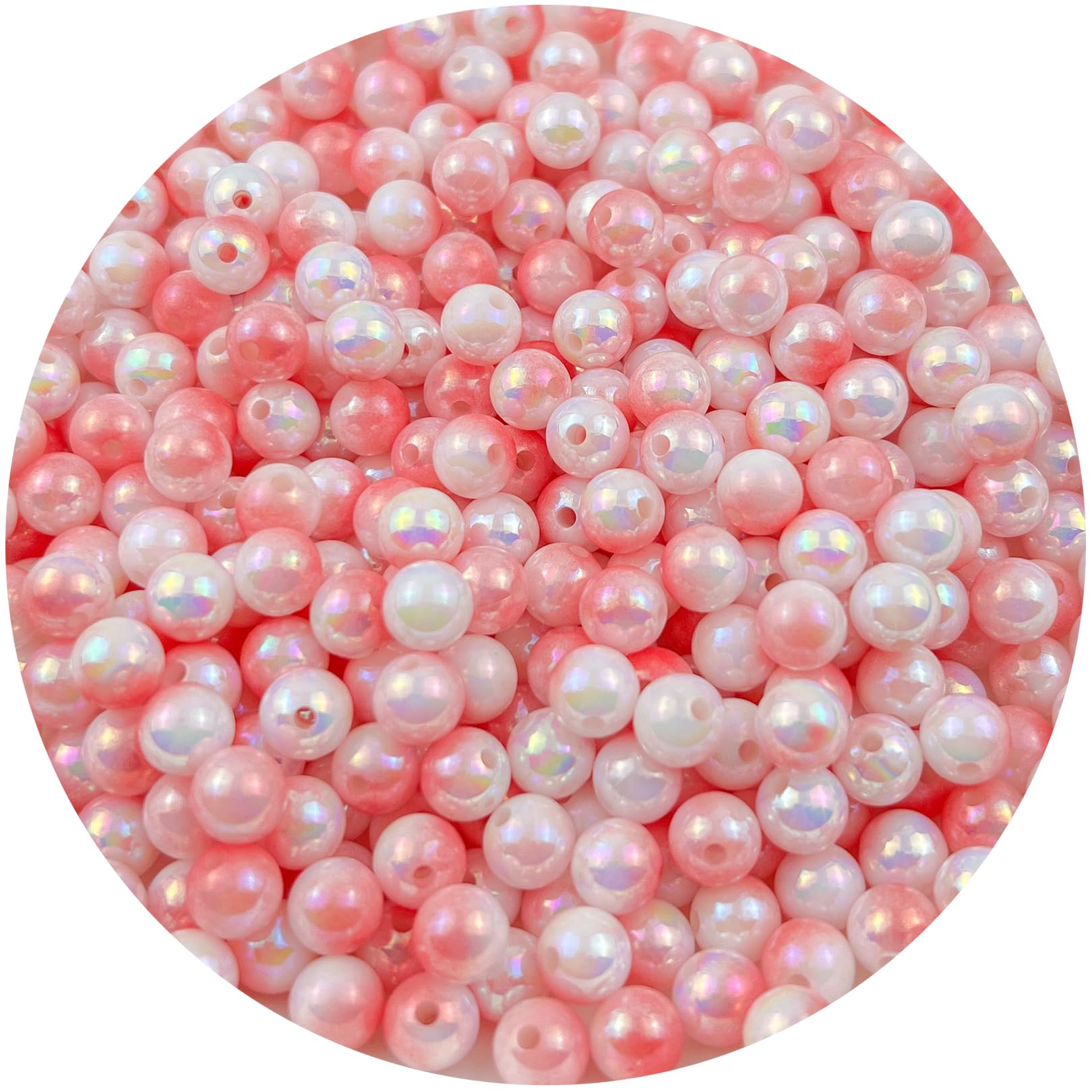 Mulutoo 400-Pack 8mm Gradient Imitation Pearl Beads – Acrylic Rainbow Beads For DIY Jewelry Making - View #11