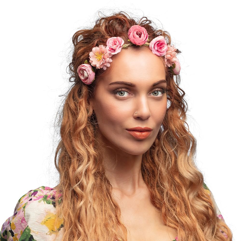 Boland 44568 Headband with Flowers for Costume and Party, Accessories for Fancy Dress Costumes, Fairytale Costume, Hippie Outfit