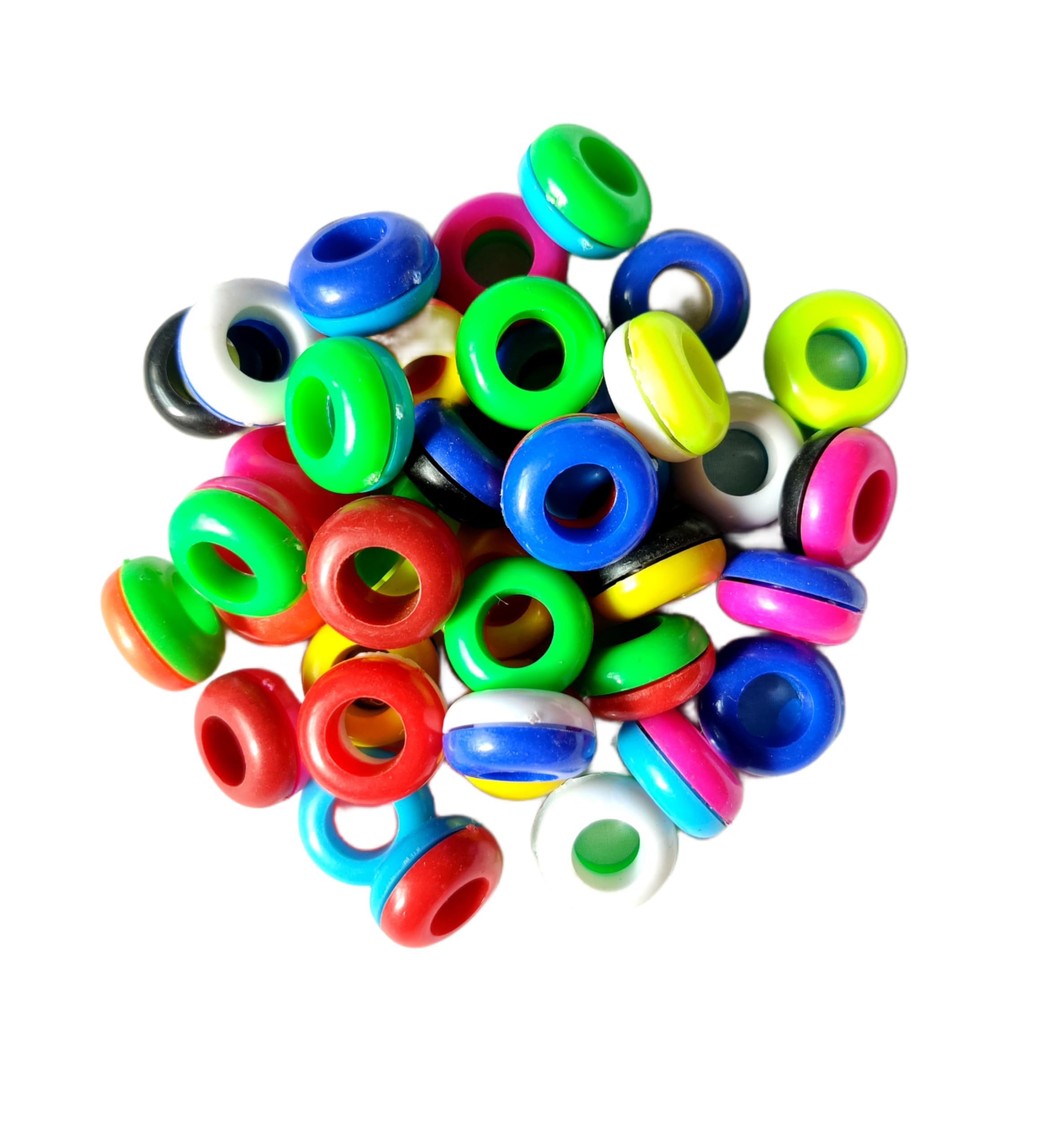 Foot Ring| Pigeon Sound Plastic Foot Ring| Bird Shoulder Guard | Double Patyala Multicolours | 20 Pcs-image-14