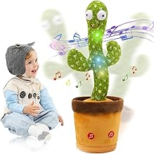 HILLSTAR Dancing Cactus Talking Toy, Cactus Plush Rechargeable Toy, Wriggle & Singing Recording Repeat What You Say Funny Education Toys for Babies Children Playing, Home Decorate (Cactus Toy)