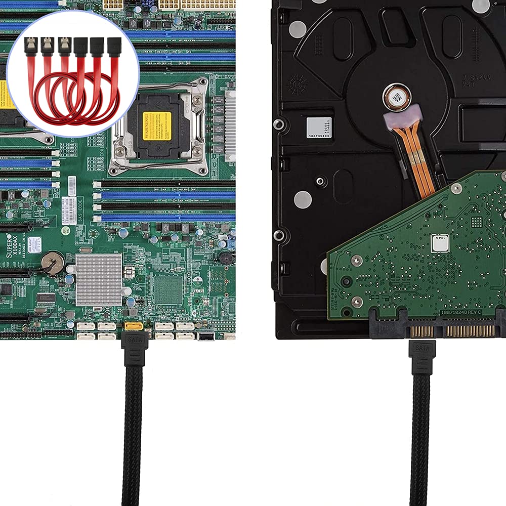 6 Pieces SATA III Cable Modem Shell Data Cable with Locking Latch