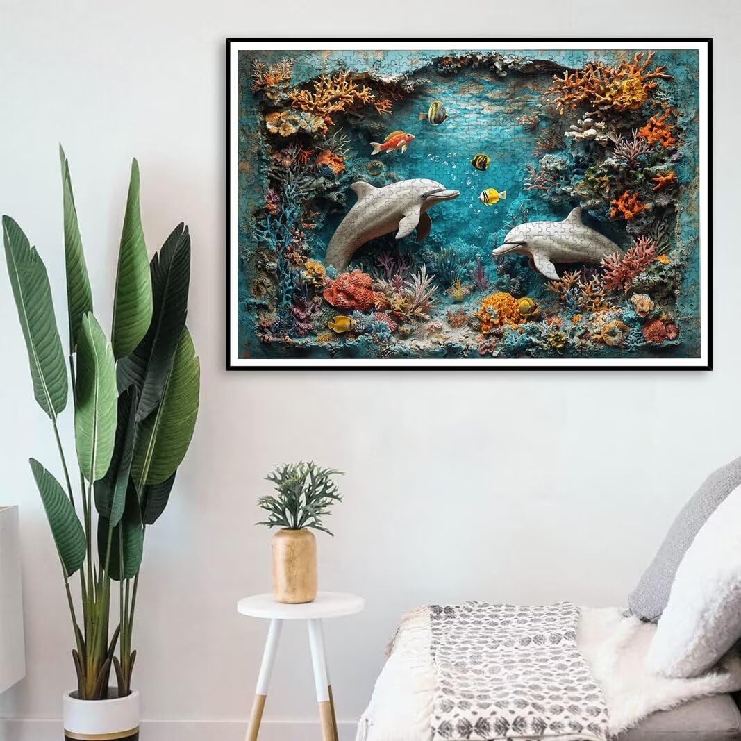 Puzzle 2000 Pezzi, Puzzle Delfino, Misura: 100x71cm, Regalo Donna -8713