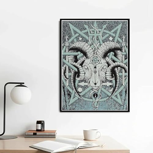 Miniatura 2 de YEEIFFD Satanic Baphomet Satanás - Kit de pintura de diamantes de imitación, 12 x 16 pulgadas, 5D, pintura por números para adultos y niños, bordado