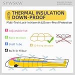 Down Sleeping Bag with Pillow, Ultralight Mummy Sleeping Bag for Backpacking,Hiking and Camping Outdoor with YKK Two-Way Zipper,680FP Duck Down