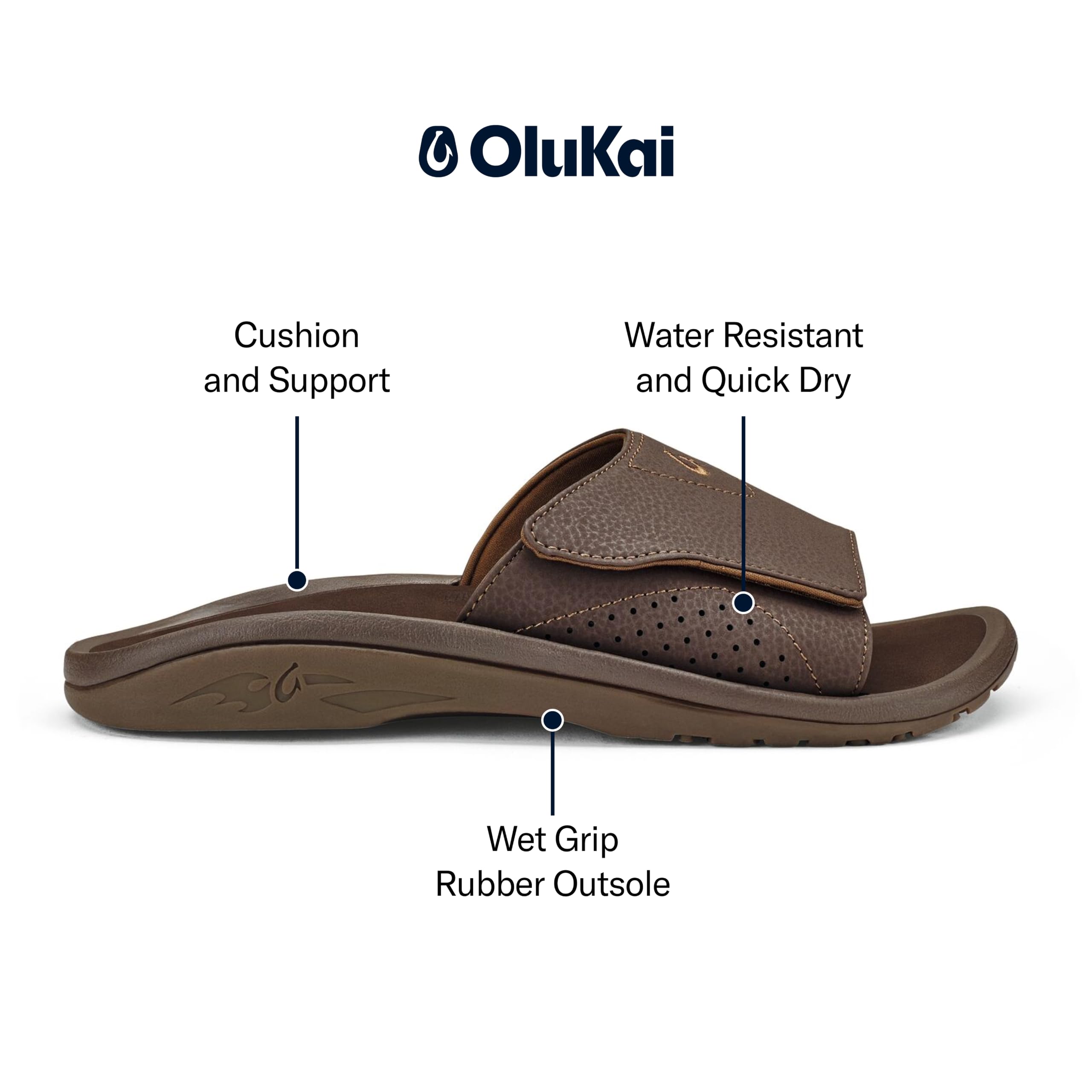 OluKai Nalu Slide Mens Versatile Sandals Adjustable Straps | Water-Friendly Lightweight & Durable All-Day Comfort & Support product thumbnail 5