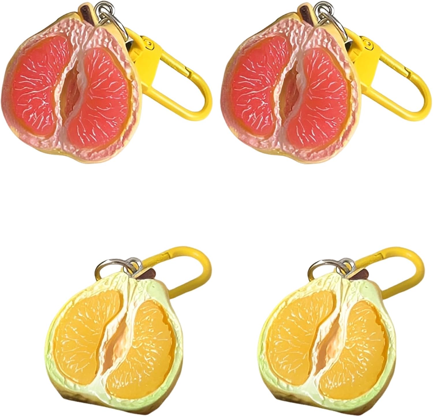 4 Pcs Cute Grapefruit Keychain for Women, Fruit Keychain for Bag Charm