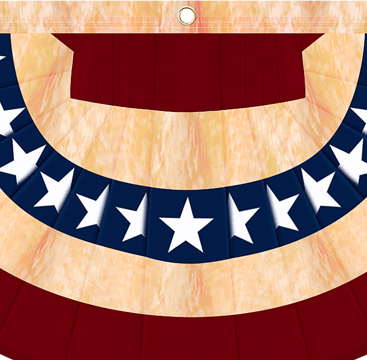 Tatuo 2 Pcs 1.5 x 3 ft Vintage Tea Stained American Bunting Flags Pleated Patriotic Half Fan Flag Outdoor Bunting for 250th Anniversary Banner USA Memorial Day 4th of July Decorations Independence Day