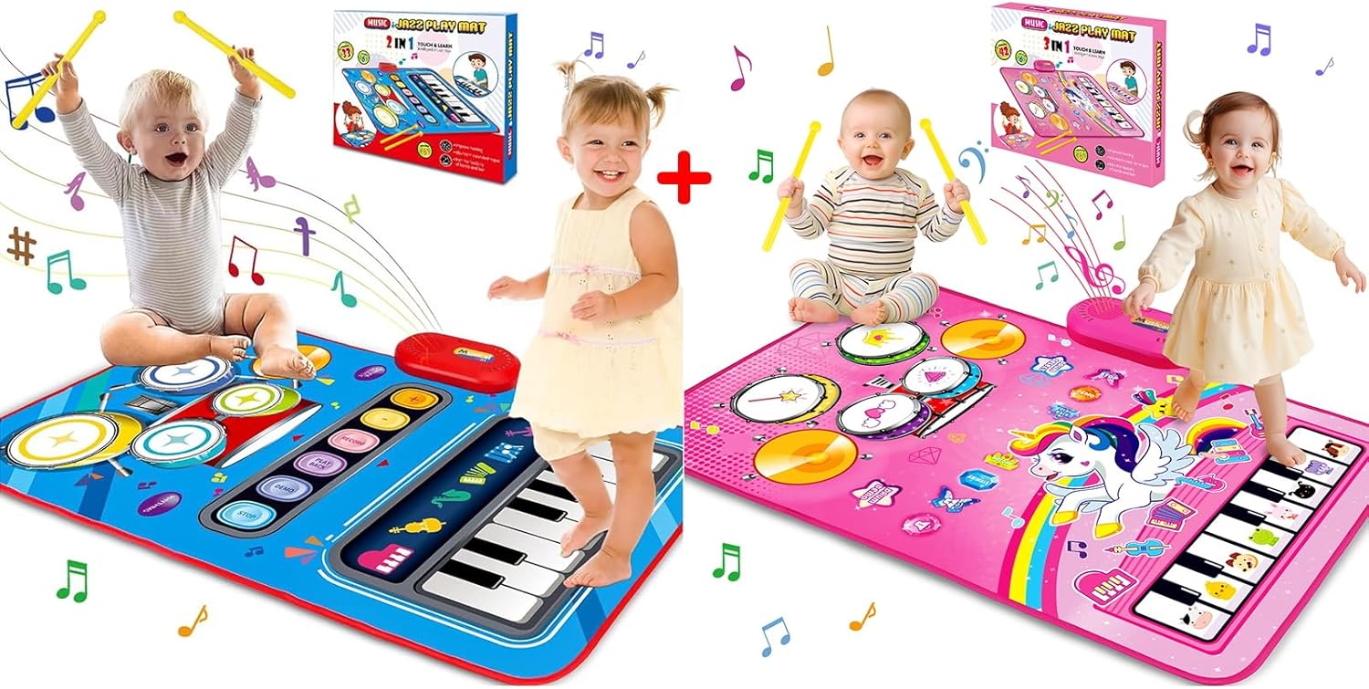 Toys for 1 Year Old Boy Girl Gifts: Baby Music Mat Toddler Toys Age 1-2 - Musical Toy 12-18 Months Babies Birthday Easter Gifts for 1 2 3 Year Old Boys Girls