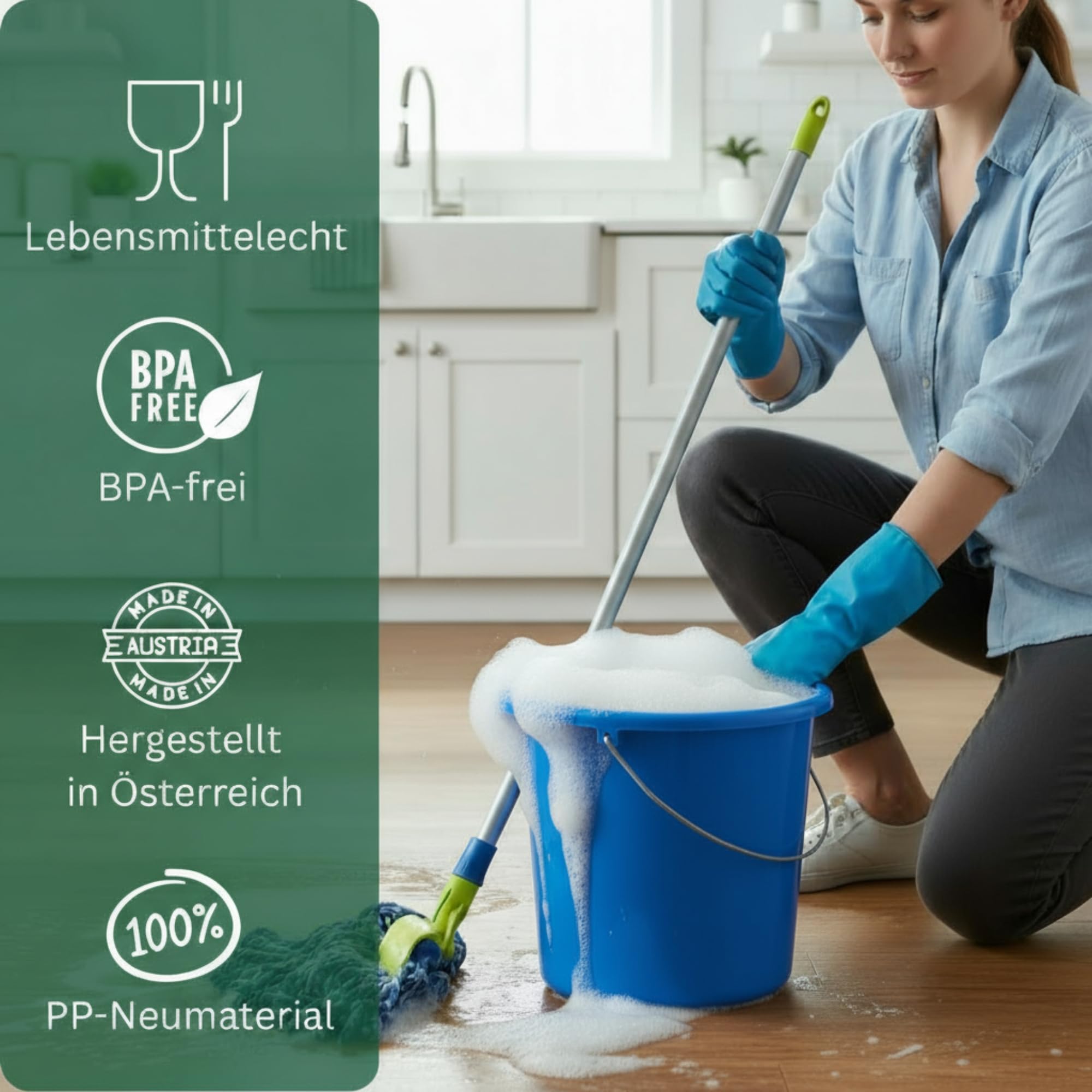 Novaliv 20 sztuk wiaderek 10 l, niebieskie, z podziałką na wymiar – wiadro do czyszczenia 10 litrów ? 28,5 cm, praktyczne, uniwersalne ze skalą, do gospodarstwa domowego i ogrodu, idealne jako wiadro
