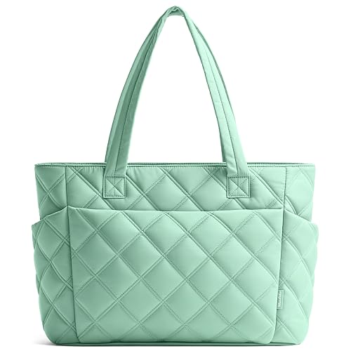 Uselike Tote Bag for Women, Lightweight Puffer Tote Work Bags with Compartments