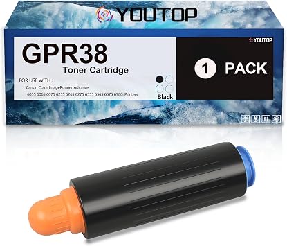 GPR-38 GPR38 Black Toner Cartridge Replacement for Canon GPR-38 3766B003AA Toner Compatible for Canon Color ImageRunner Advance 6055 6065 6075 6255 6265 6275 6555 6565 6575 6980i Printer