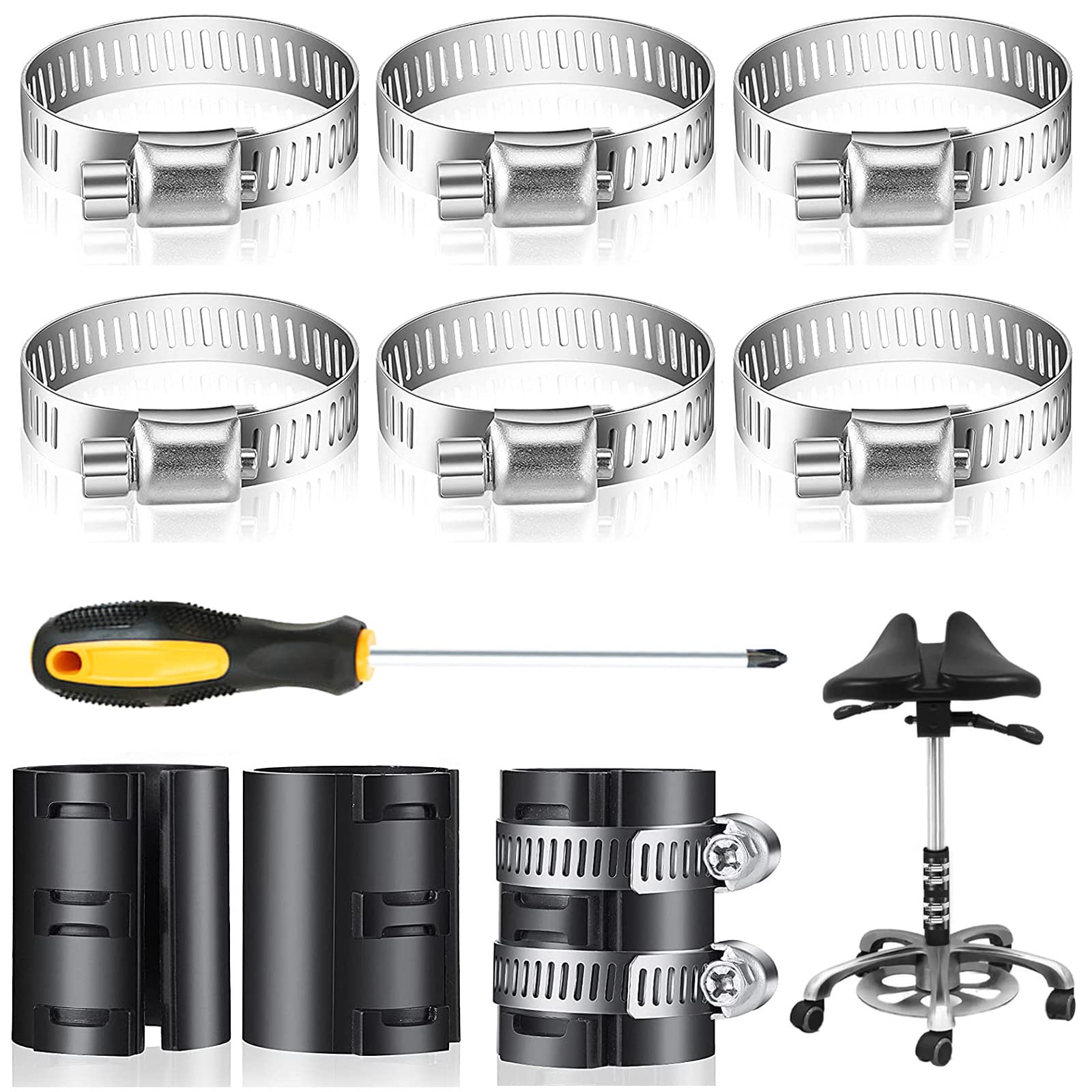 Fixing a Sinking Office Chair, 10 Pcs Office Chair Cylinder Alternatives Gas Lift, No Gas Lift Cylinder or Tools Required, Office Chair Saver for Stop Sinking, Adjustable Height Office Chair