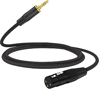 HOSONGIN XLR Female to 3.5mm TRS Male Unbalanced Cable,1/8 Inch TRS Stereo Jack Plug to XLR Female Mic Cord for Mixer Console, Tablet, Audio Processor, Headphones - 6FT