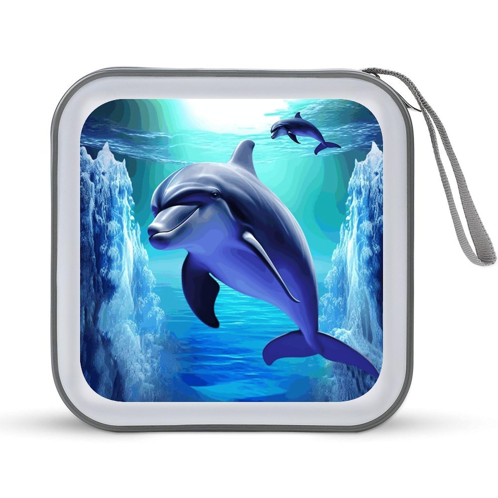 VstaDank Dolphin DVD Case 40 Capacity Protective Storage Organizer Binder Booklet Album Portable Disc Wallet Car CD Disk Holder Hard Plastic CD Cases CD DVD Case Holder