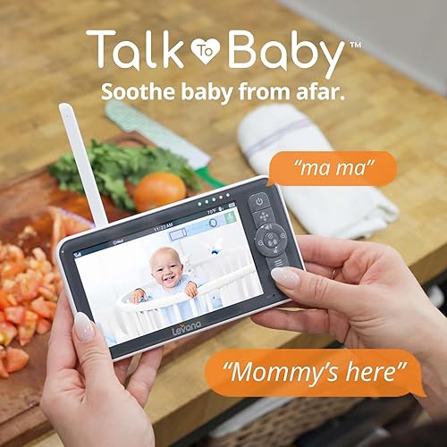 Miniatura 5 de Levana Monitor de bebé Nala Video, pantalla 1080P de 5.5 pulgadas, 2 cámaras PTZ de visión nocturna, batería de 22 horas, batería de 5000 mAh, sin