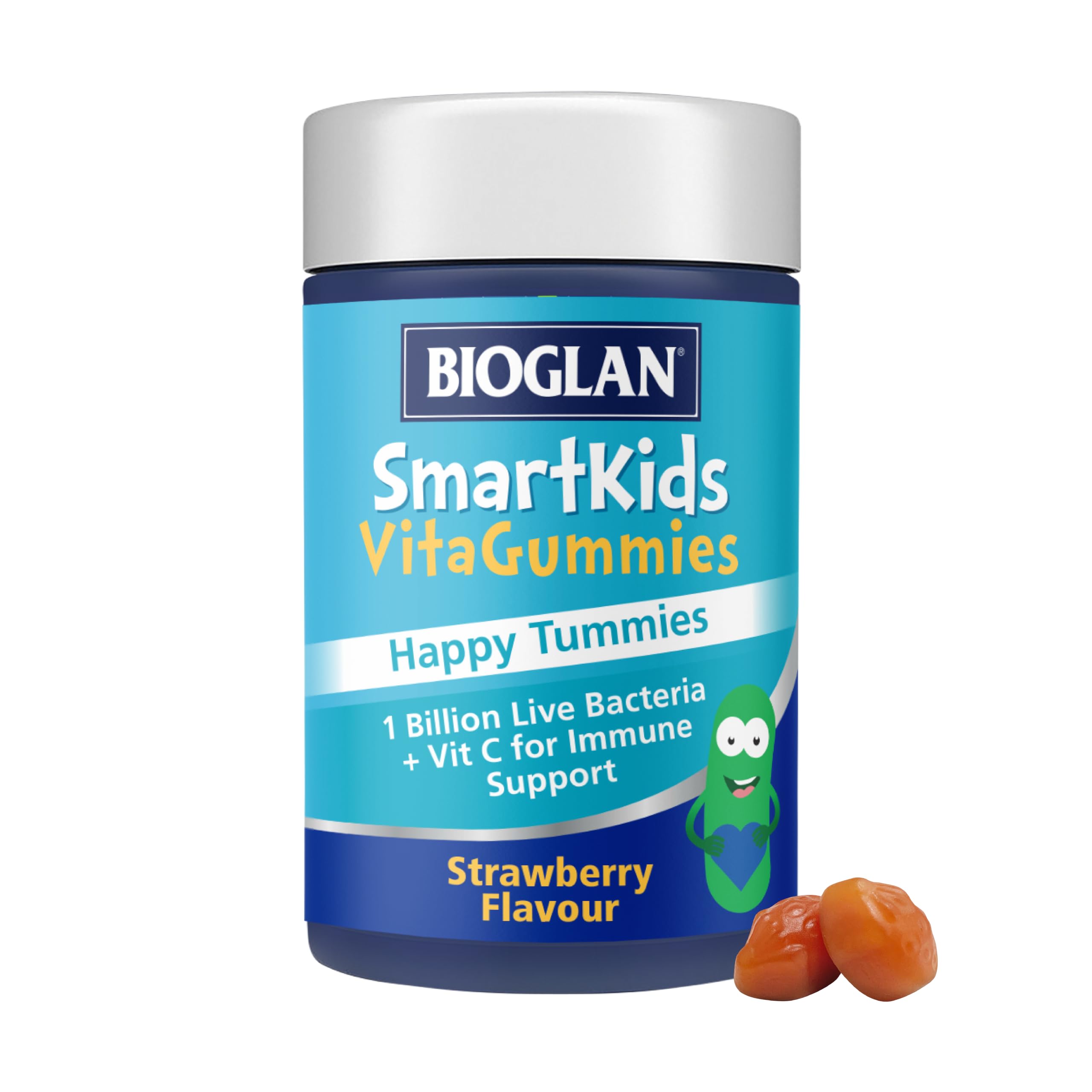 Bioglan SmartKids Happy Tummies | 1 Billion Live Bacteria | CFU | Vitamin C | Immune Support | 30 Gummies