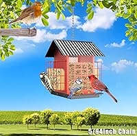 Vista 5 de Cadena de acero inoxidable, cadena de eslabones de metal de 13 pies, pequeña cadena ligera de 5/64 pulgadas, cadena de gato para el hogar, al aire