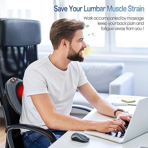 Miniatura 4 de Papillon Masajeador de cuello, masajeador eléctrico Shiatsu de espalda con calor, alivio del dolor de cuello y espalda, regalos para