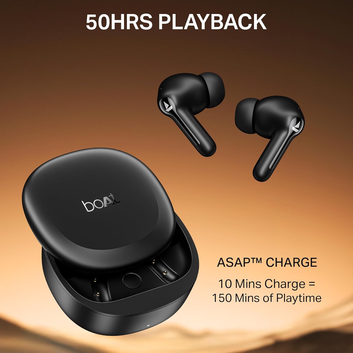 Boat 2025 Launch Airdopes Prime 413, 4Mics ENx, 50hrs Battery, Multipoint, App Support, BT v6.0, 12mm Drivers, ASAP Charge, Bluetooth Earbuds, TWS Ear Buds Wireless Earphones with mic (Active Black) - 4