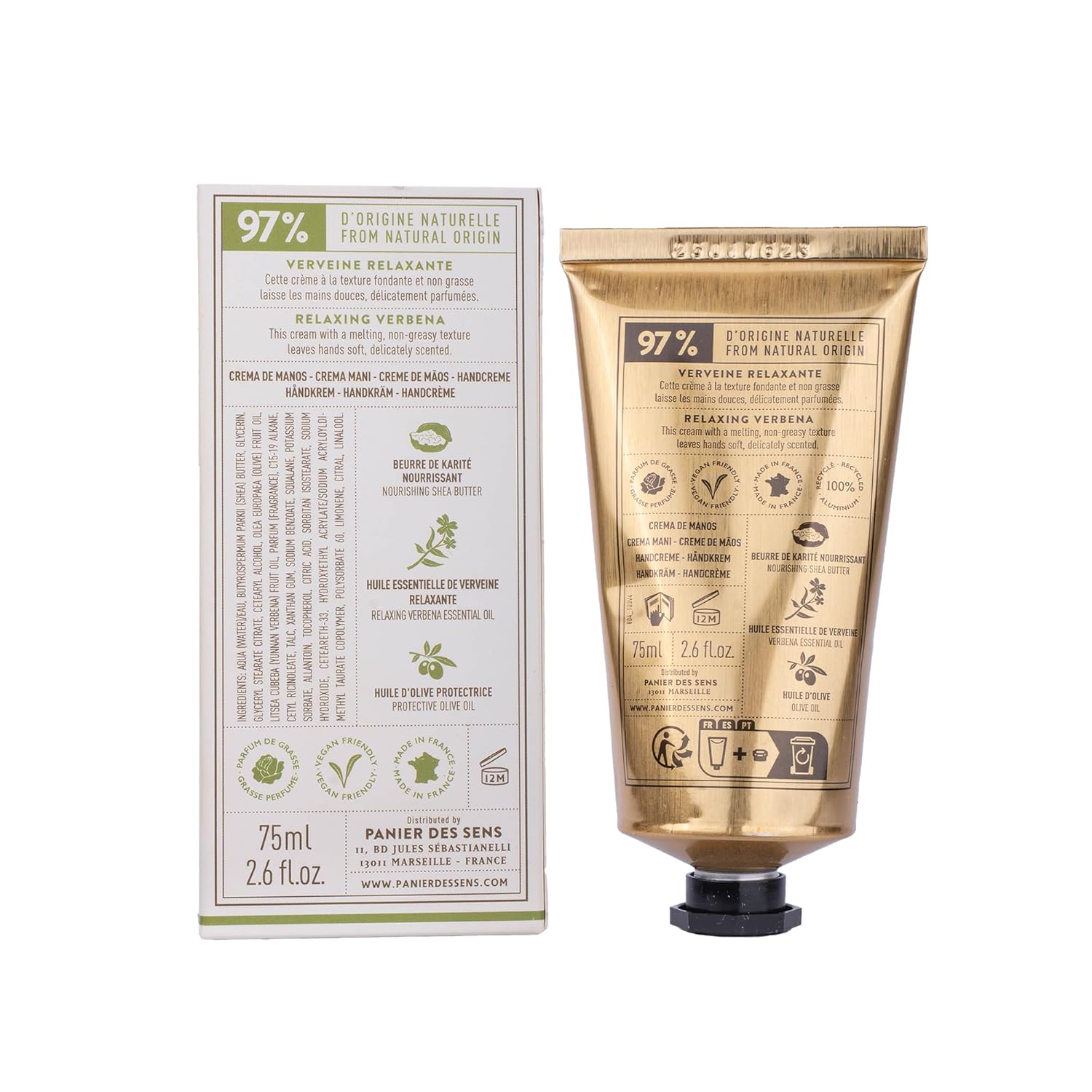 Panier des Sens Verbena Hand Cream - Nourishing Shea Butter Hand Cream for Dry Cracked Hands 97% Natural Ingredients - Dermatologically Tested Hand Lotion for Woman Made in France, 2.5 fl oz - Image 8