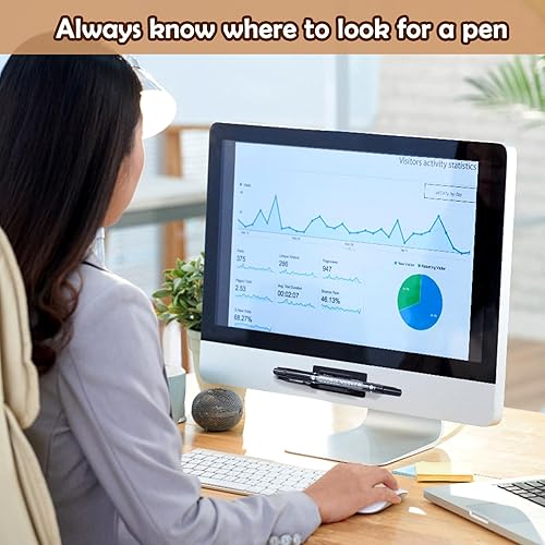 Miniatura 4 de AIERSA Portalápices para escritorio, 20 soportes para bolígrafos para accesorio de portapapeles de aula, soporte adhesivo de silicona para escuela,