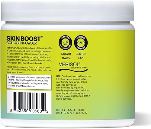 Miniatura 3 de Sparkle Wellness VERISOL - Péptidos de colágeno hidrolizados bioactivos  Suplemento de colágeno en polvo con vitamina C para la salud de la piel, el