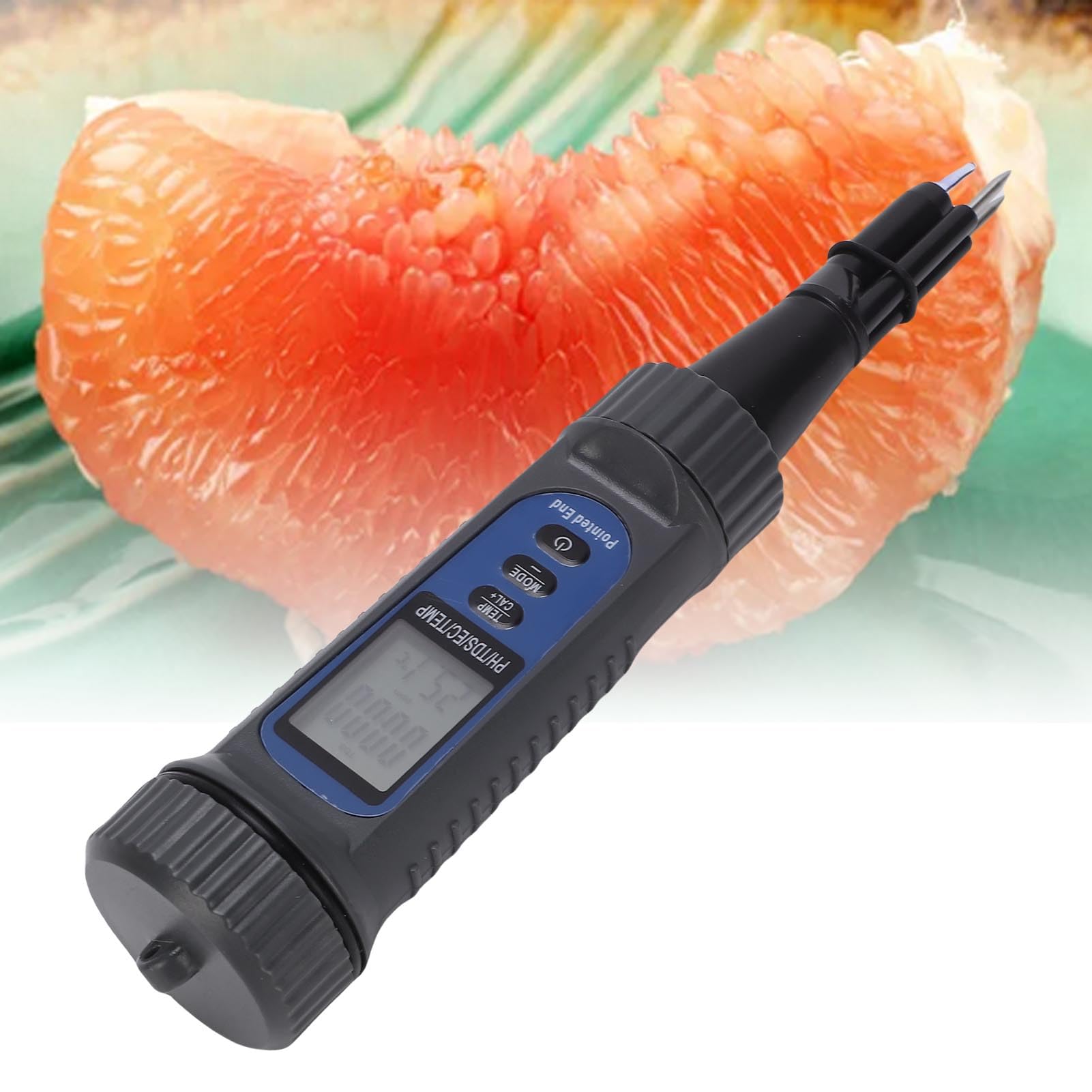 PH-Messgerät in Lebensmittelqualität, Hochpräzises PH-EC-TDS-Temperaturmessgerät mit Automatischer Temperaturkompensation, für Sauerteig, Käse, Fleisch, Bodenkosmetik