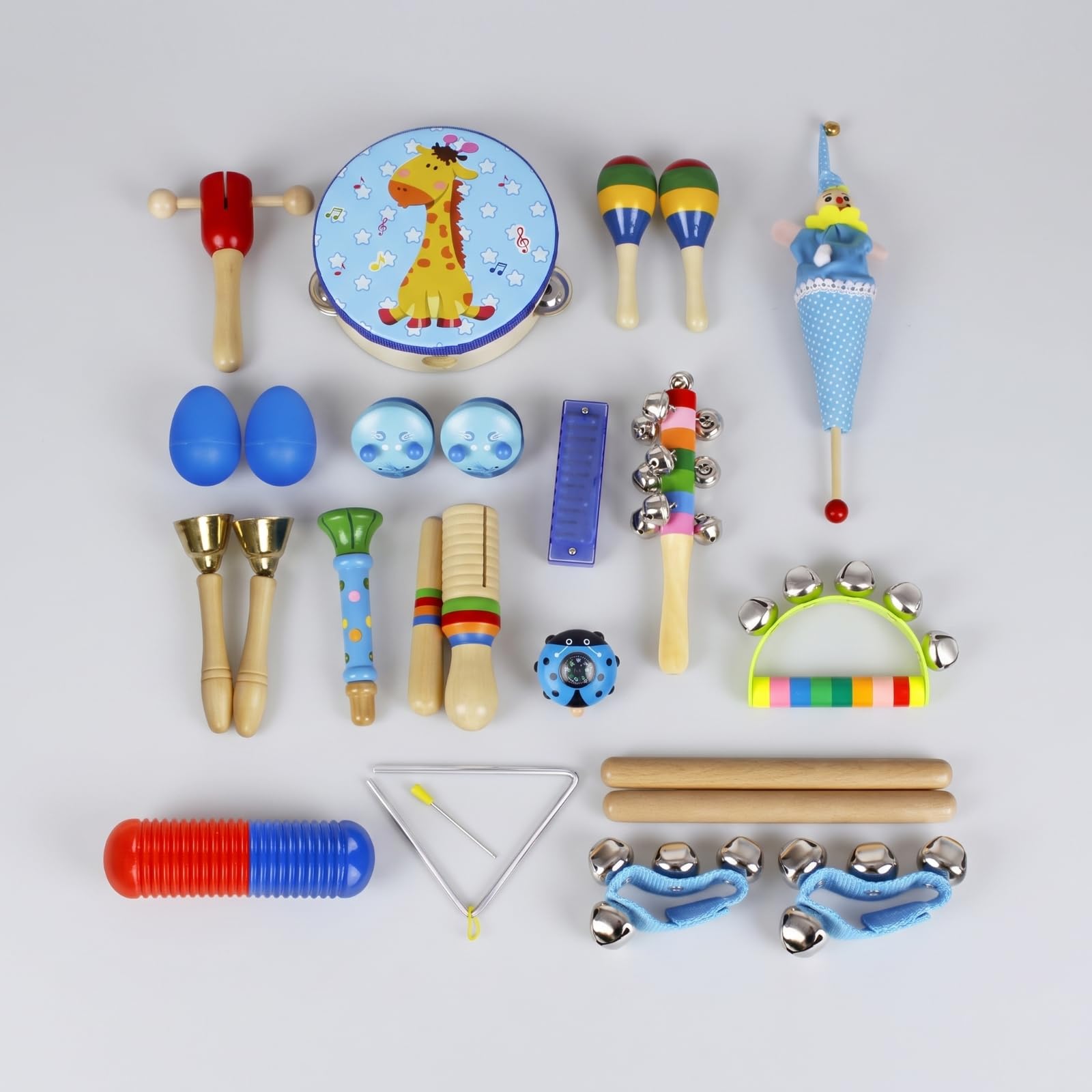 22 Pezzi Set di Percussioni Percussivo | Educativo, Didattico, Giocattoli, per Scuola Infanzia, Casa, Educatori, Neonati,