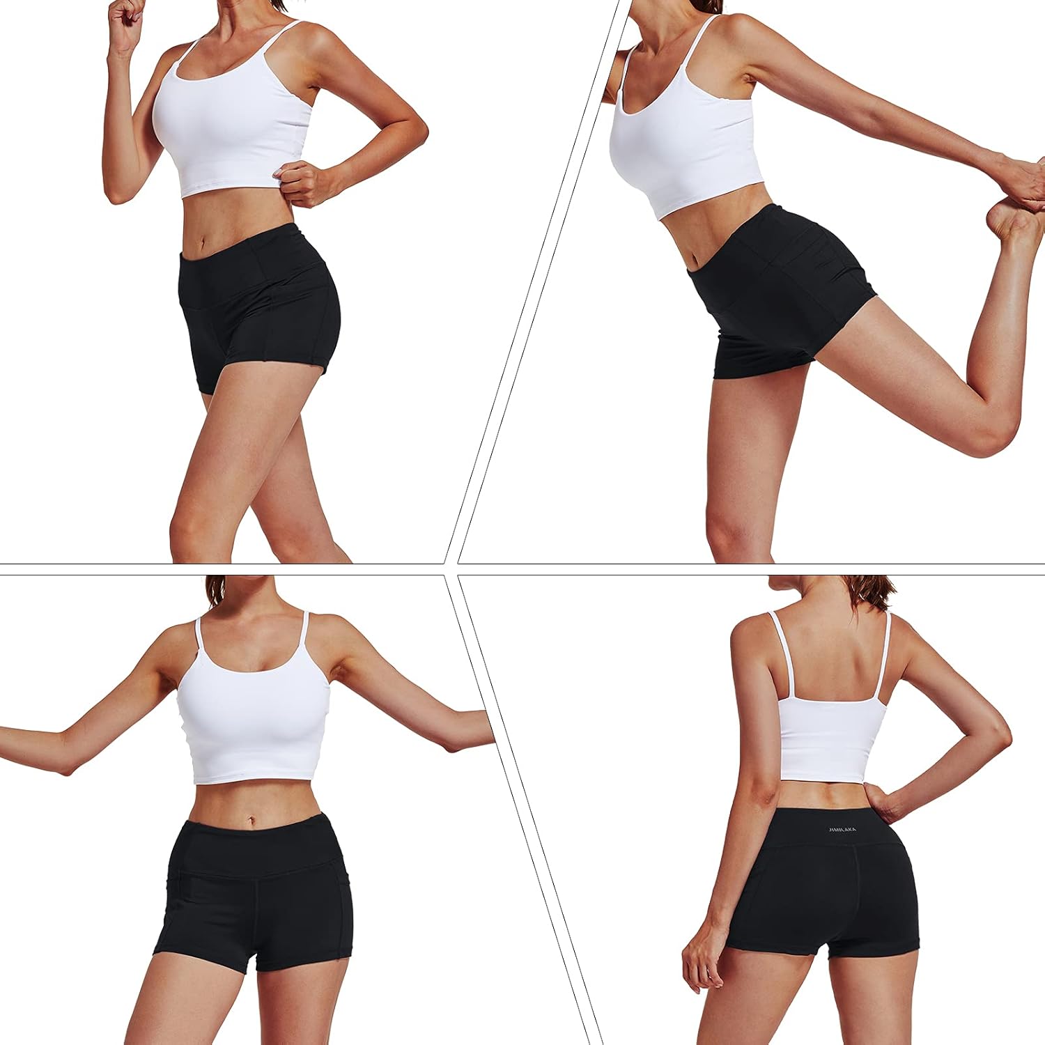 Women's 8" /5" /2" High Waist Biker Shorts with Pockets Yoga Workout Running Bike Athletic Compression Shorts
