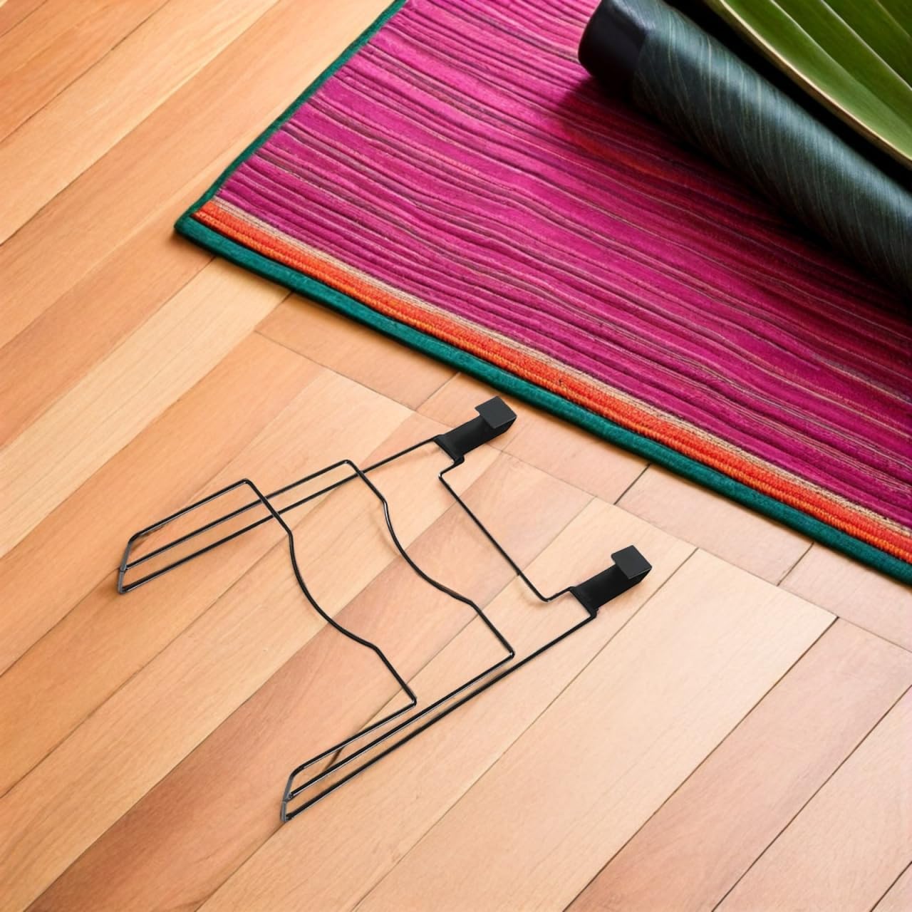 2Pcs Kitchen Cabinet Door Hanging Storage Rack Iron Pot Lid Organizer and Cutting Board Holder Black No Drill Installation Space Saving Kitchen Organizer