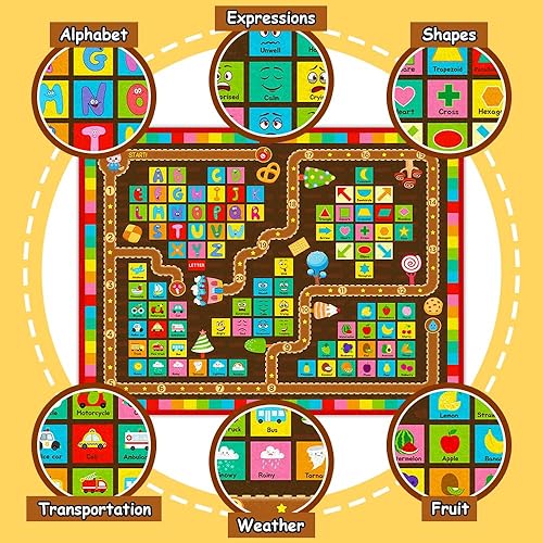 Miniatura 10 de Tapetes de juego para bebés para el suelo, 78.7 x 61.8 pulgadas, antideslizantes, para el tiempo de barriga, tapete educativo ABC con formas del