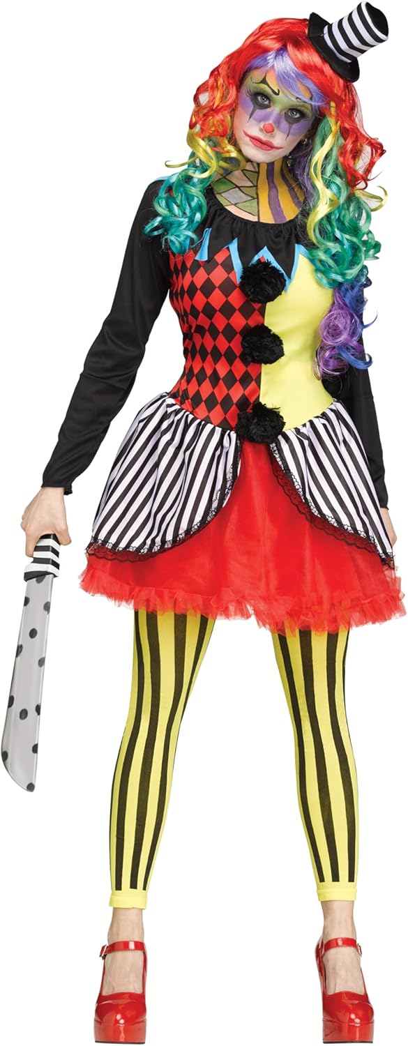 Fun World Women's Freakshow Clown Adult Costume, Large