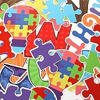 Vista 4 de Juego de decoración de tablón de anuncios motivacional para el aula, acentos decorativos inspiradores positivos, recortes de piezas de rompecabezas