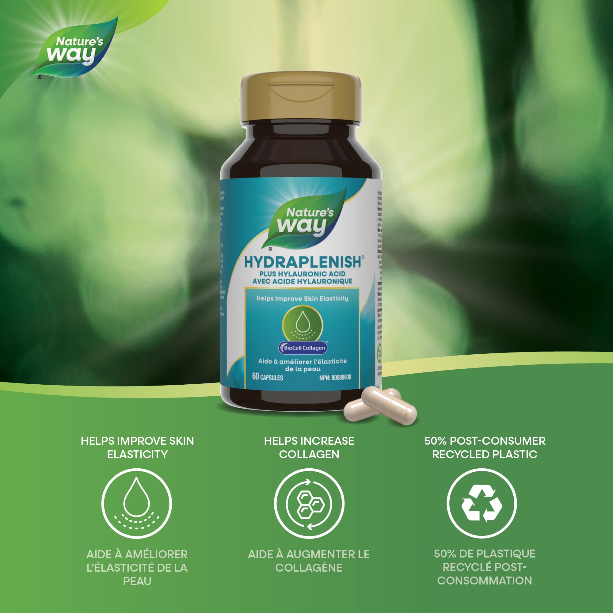Nature's Way Hydraplenish Hyaluronic Acid 60 Veg Caps