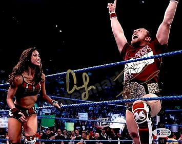 Photo Art Print by PHOTOOH!  A.J. Lee - Daniel Bryan  WWF WWE  Autographed Signed Photo Posters Photo for Art Wall Canvas Pictures for Modern Office Decor Prints Unframed Photograph REPRINT RP - 001 8.5 x 11 GLOSSY PRINT