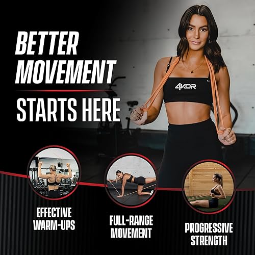 Miniatura 4 de 4KOR Fitness 41” Resistance Loop Band - Pair of 2 Orange Resistance Bands (5 to 15 Pounds - 0.25 inches Wide) for Mobility, Yoga, Physical Therapy,