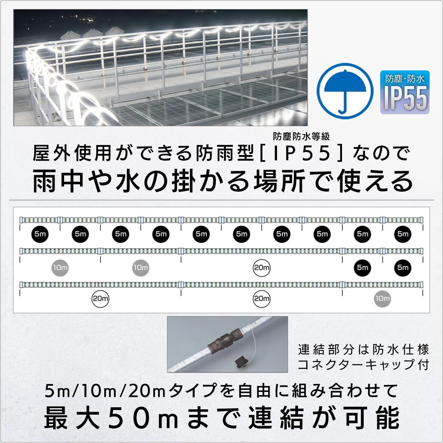 Amazon.co.jp: ハタヤ LEDテープライト 5m セット 両面発光タイプ LTP 