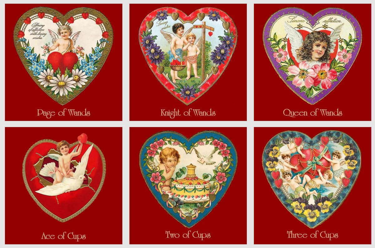 Cartes de tarot en forme de cœur Vintage Saint-Valentin et amour tarot cartes