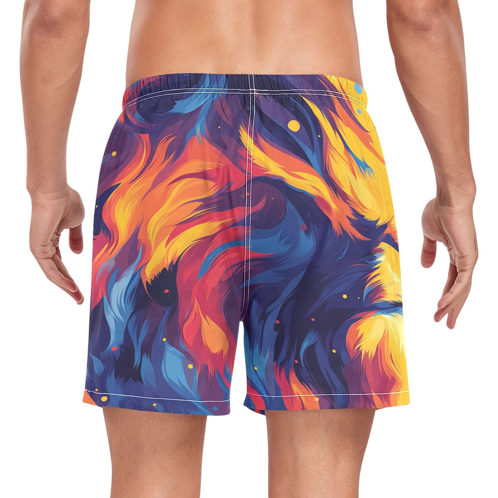 Yuiboo A Pride Month Men's Swim Trunks Men 2In1 Workout Shorts with Compression Liner Training Shorts Quick Dry Elastic Multi